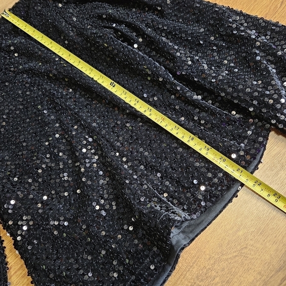 Sanctuary All Nighter black long sleeve sequin top, mock turtleneck, back zipper - Picture 8 of 11